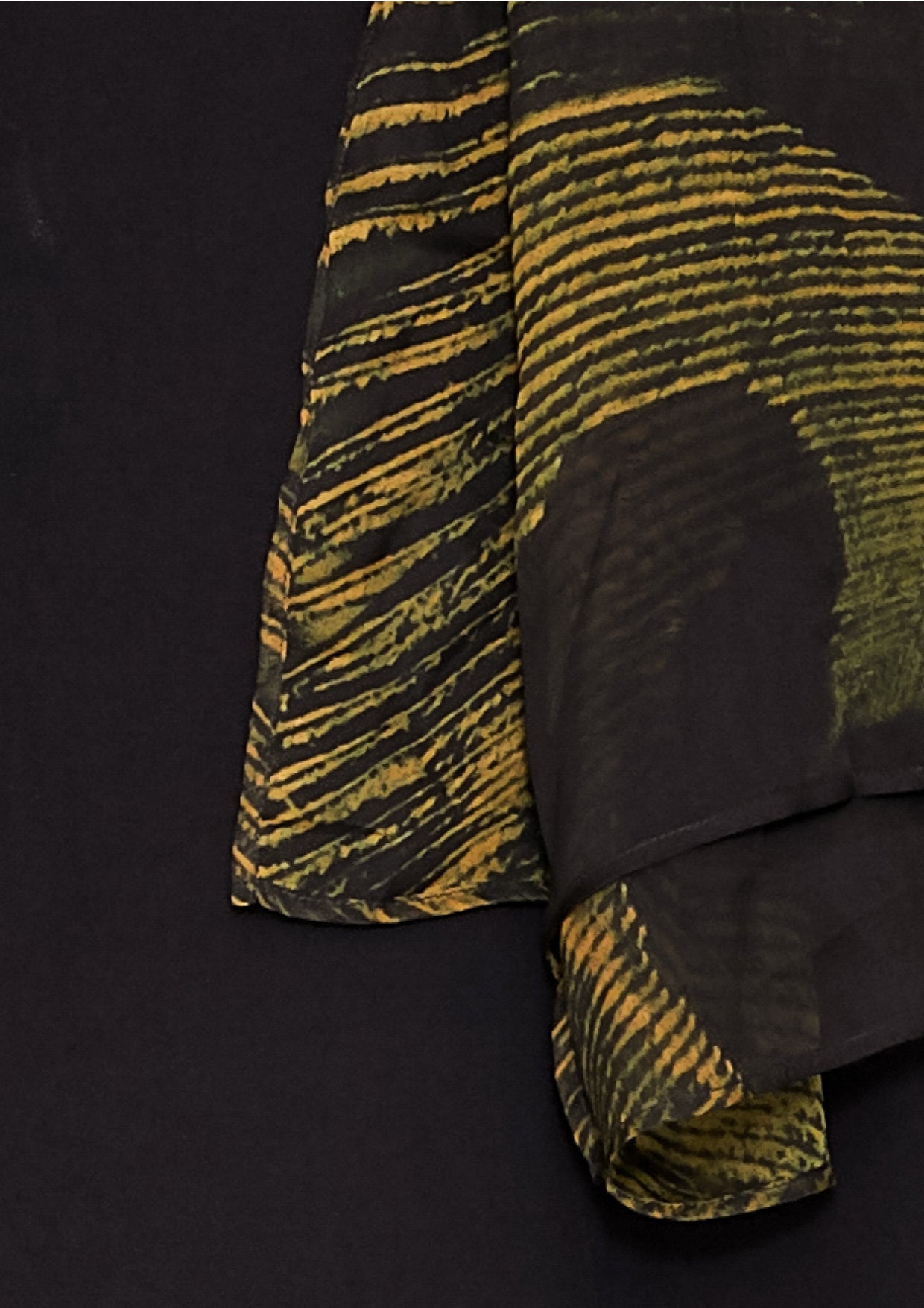 SCARF - SILK MOUSSELINE printed feather gold - BERENIK