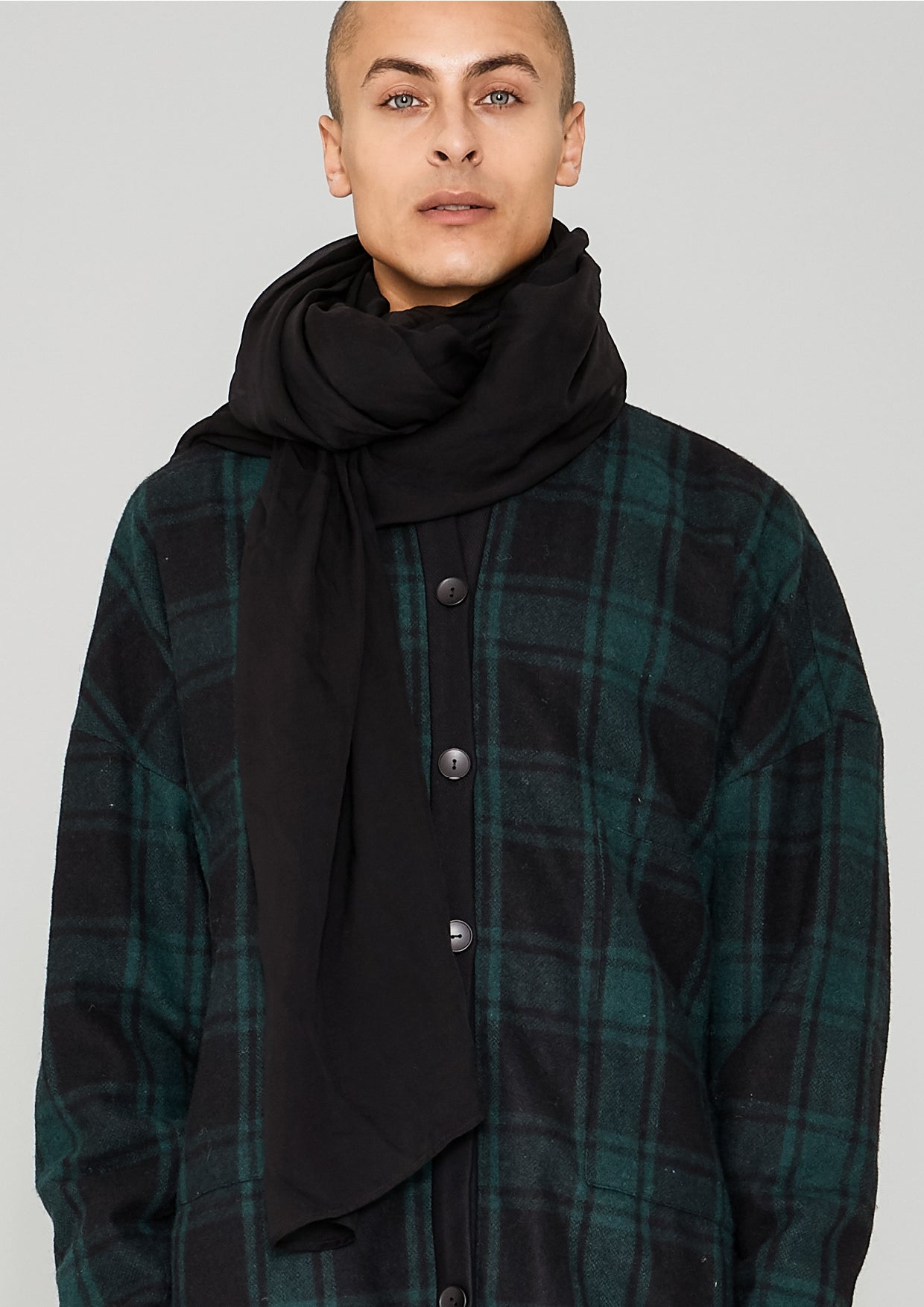 SCARF - SILK MOUSSELINE black - BERENIK