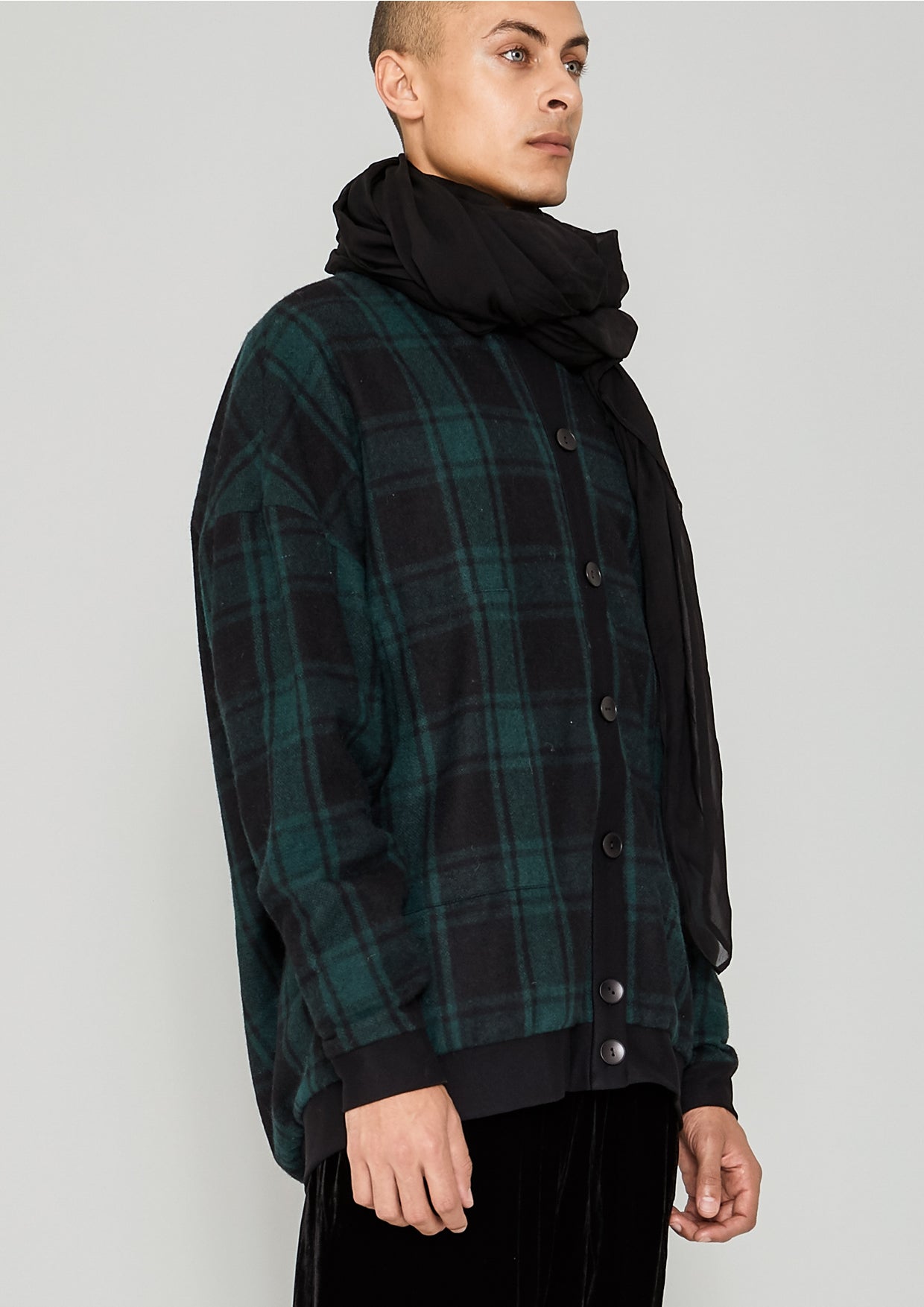 SCARF - SILK MOUSSELINE black - BERENIK