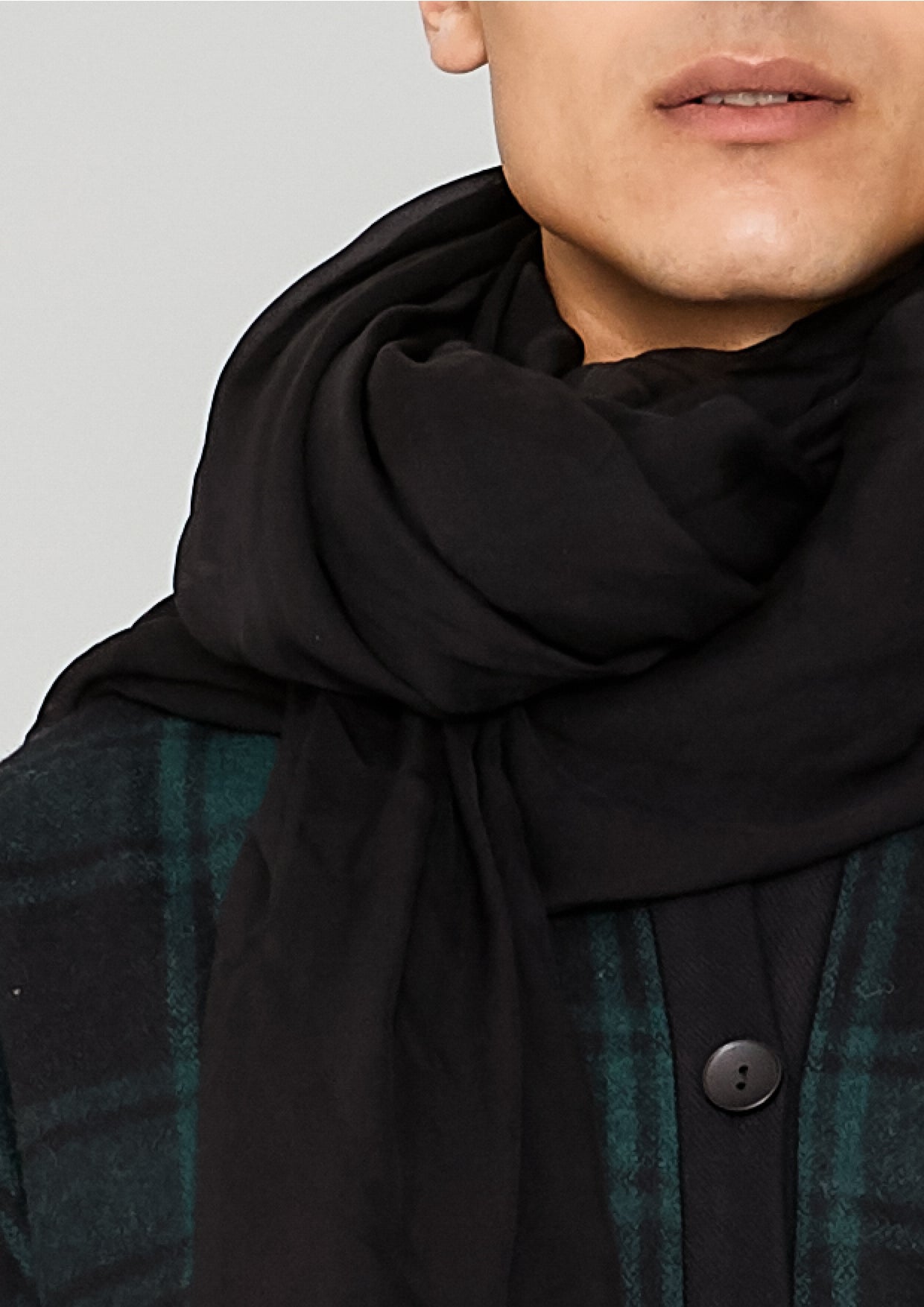 SCARF - SILK MOUSSELINE black - BERENIK