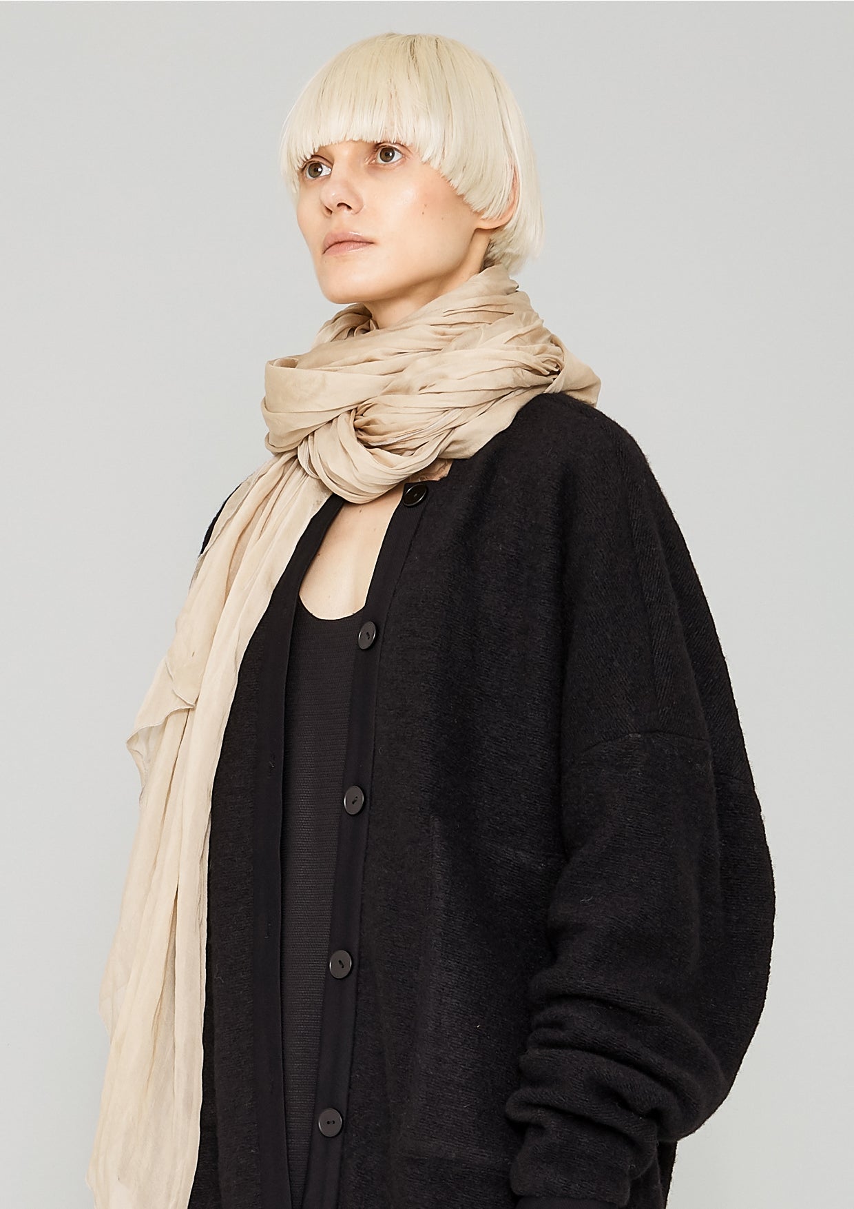 SCARF - SILK MOUSSELINE beige - BERENIK