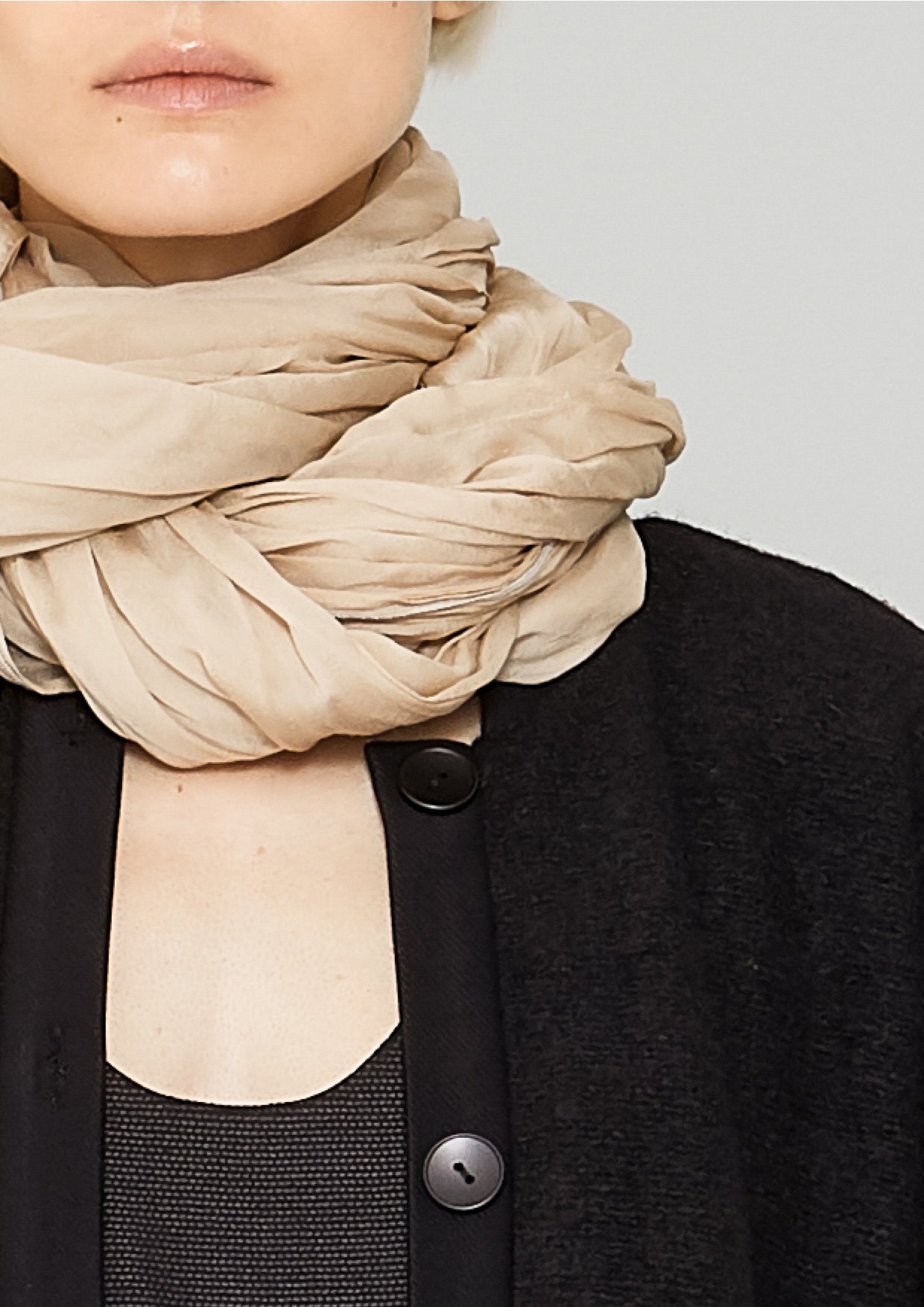 SCARF - SILK MOUSSELINE beige - BERENIK