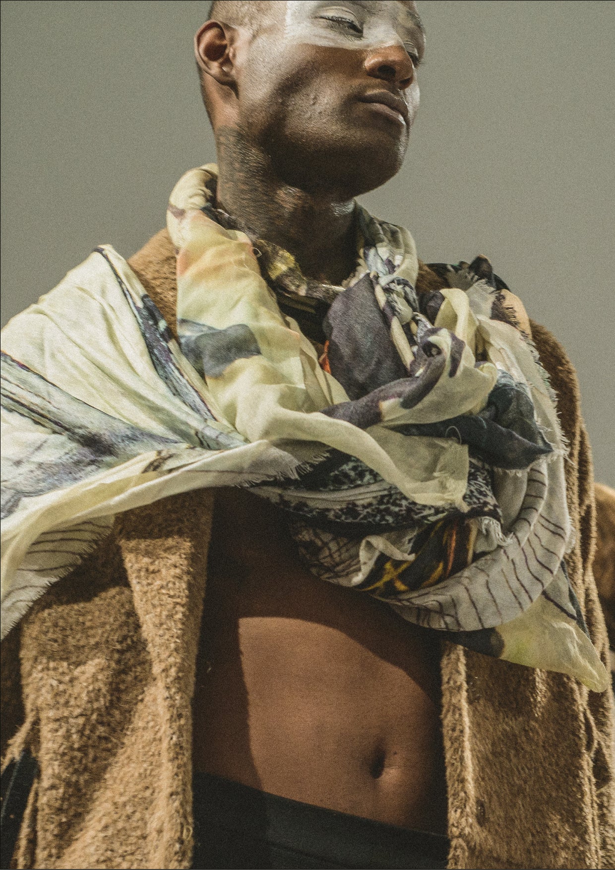 SCARF FRINGE - SOFT MODAL printed drawings - BERENIK