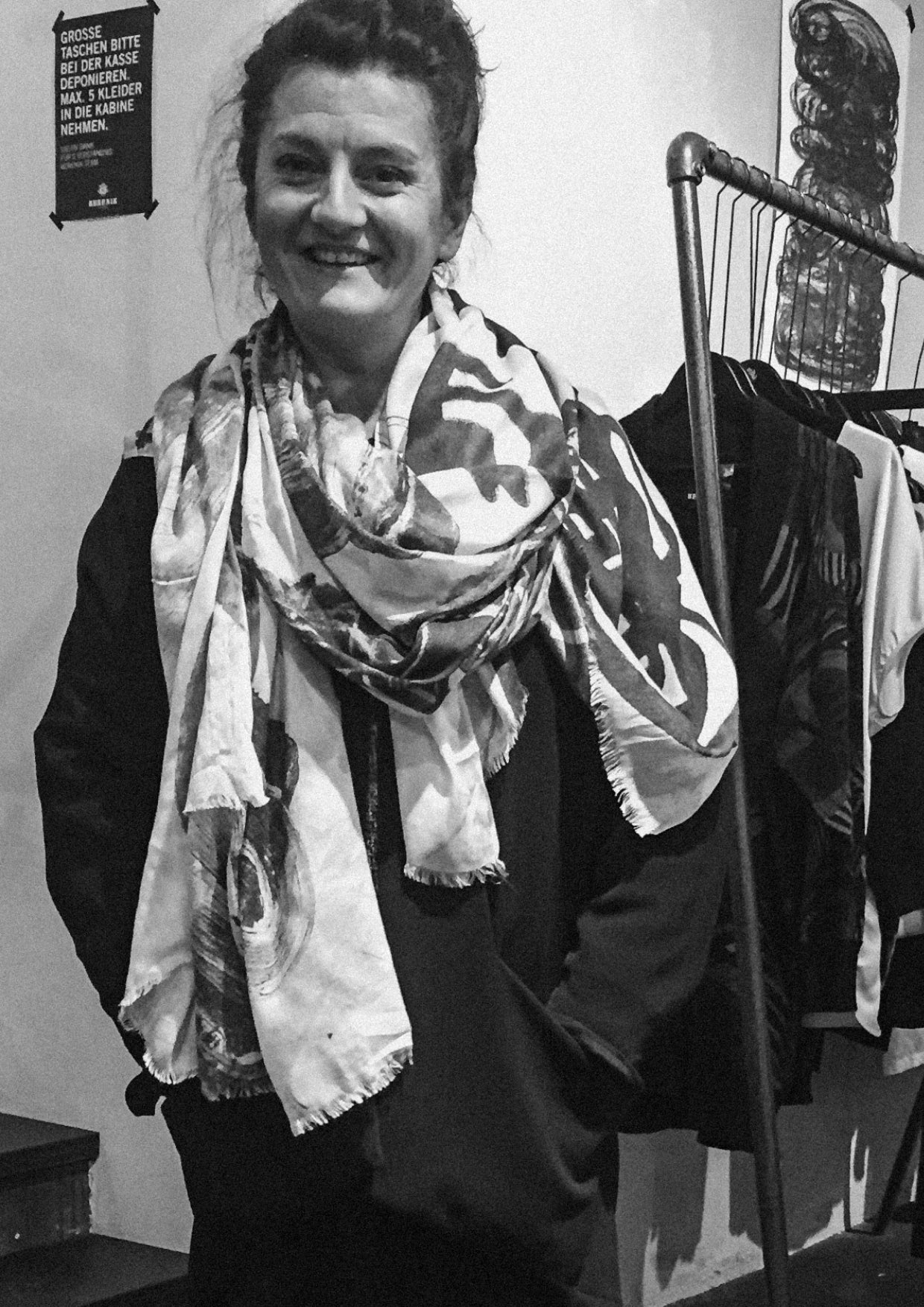 SCARF FRINGE - SOFT MODAL printed drawings - BERENIK