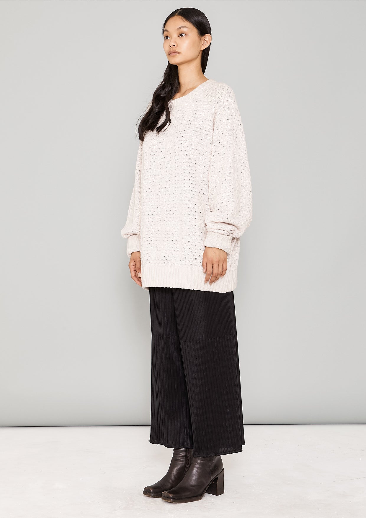 SWEATER OVERSIZE - KNIT PEARL ivory - BERENIK