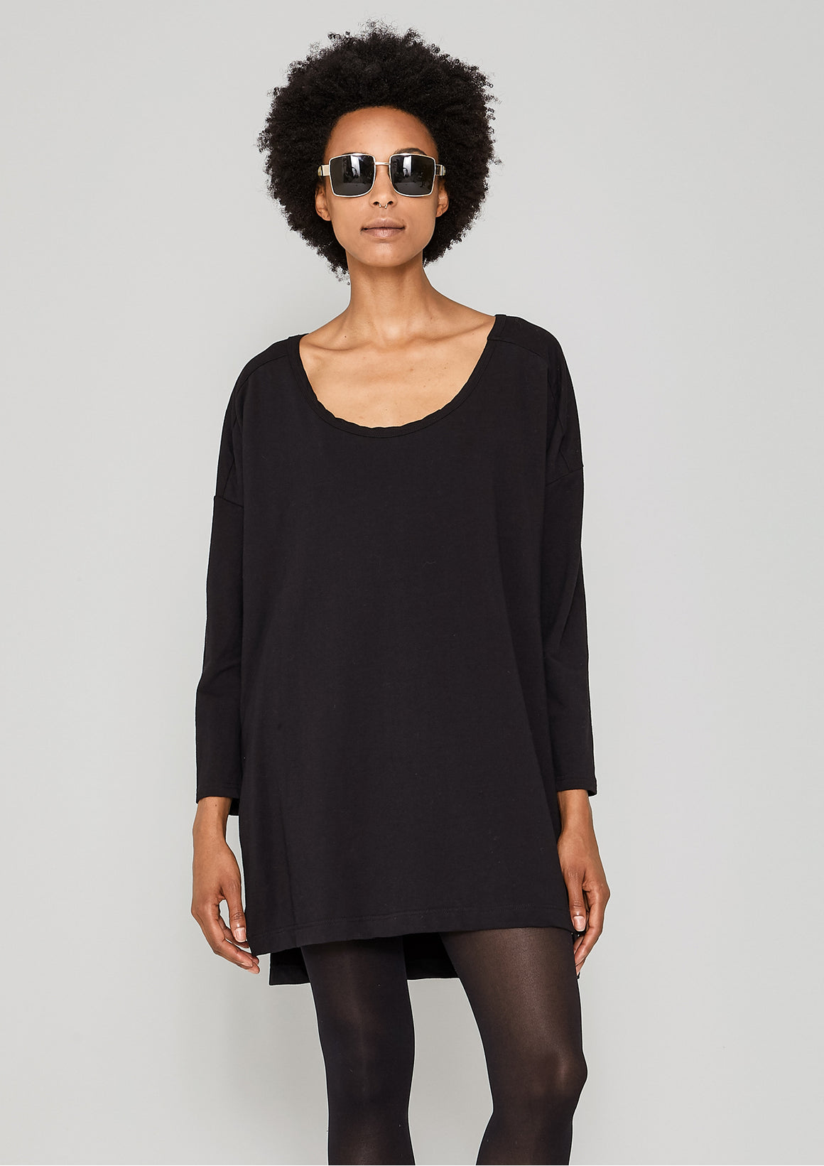 SWEATER TIGHT SLEEVES - COTTON JERSEY black - BERENIK