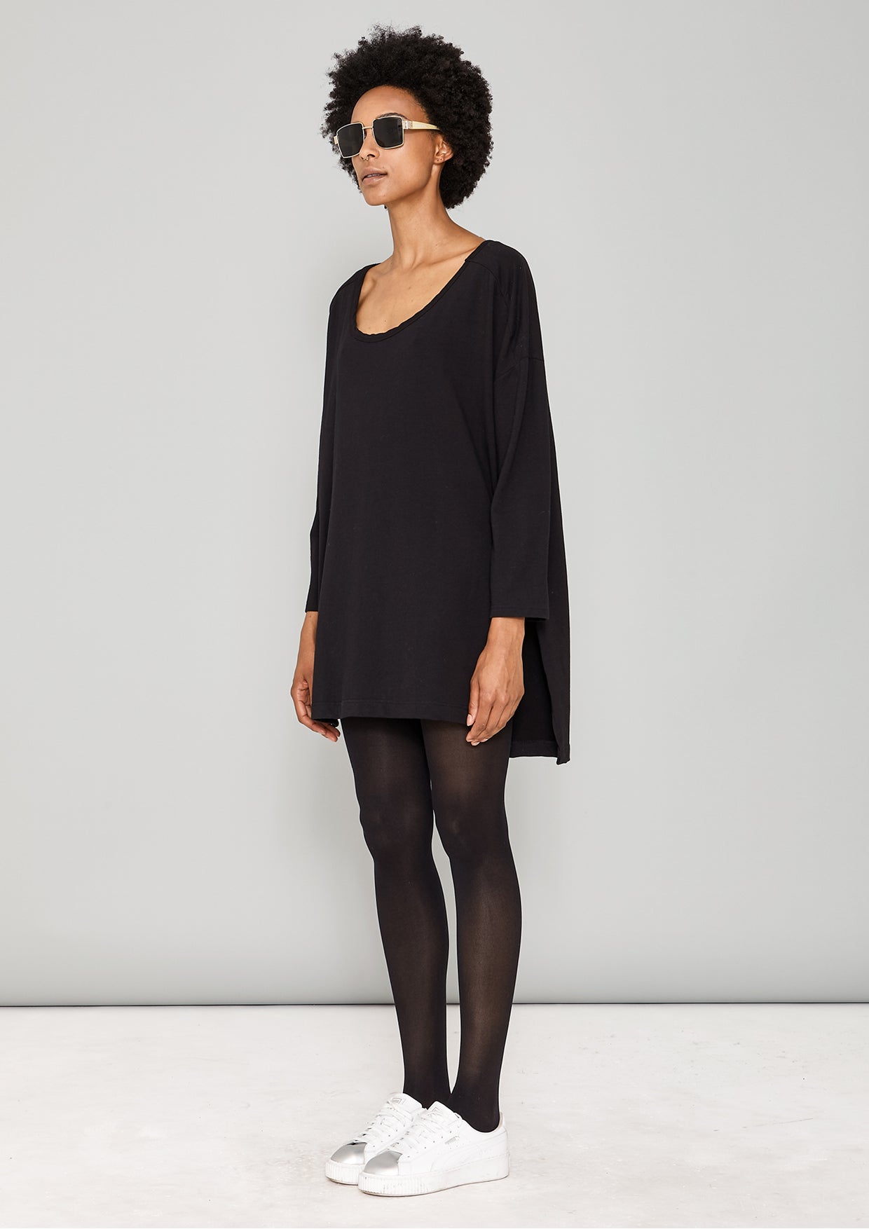 SWEATER TIGHT SLEEVES - COTTON JERSEY black - BERENIK
