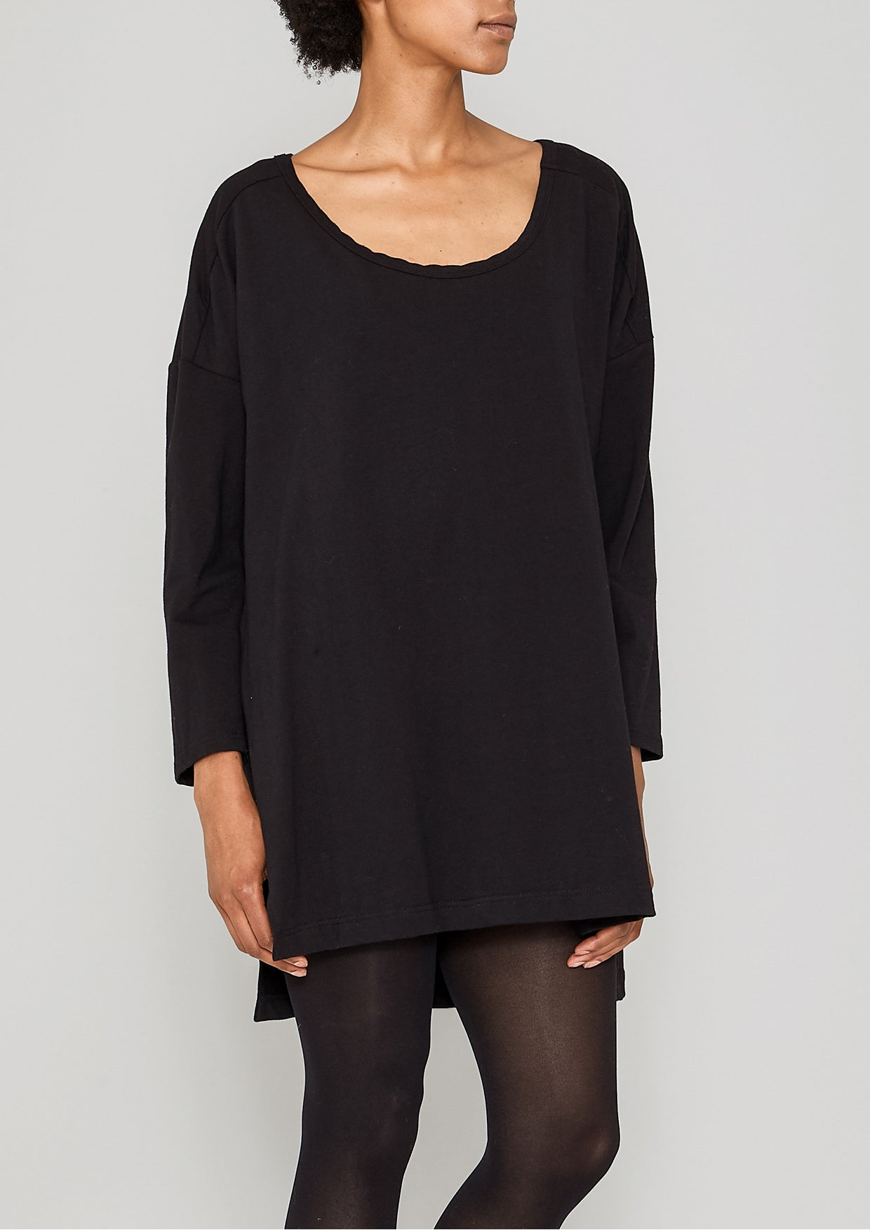 SWEATER TIGHT SLEEVES - COTTON JERSEY black - BERENIK