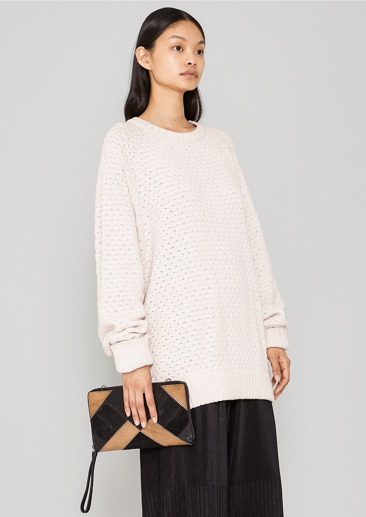 SWEATER OVERSIZE - KNIT PEARL ivory - BERENIK