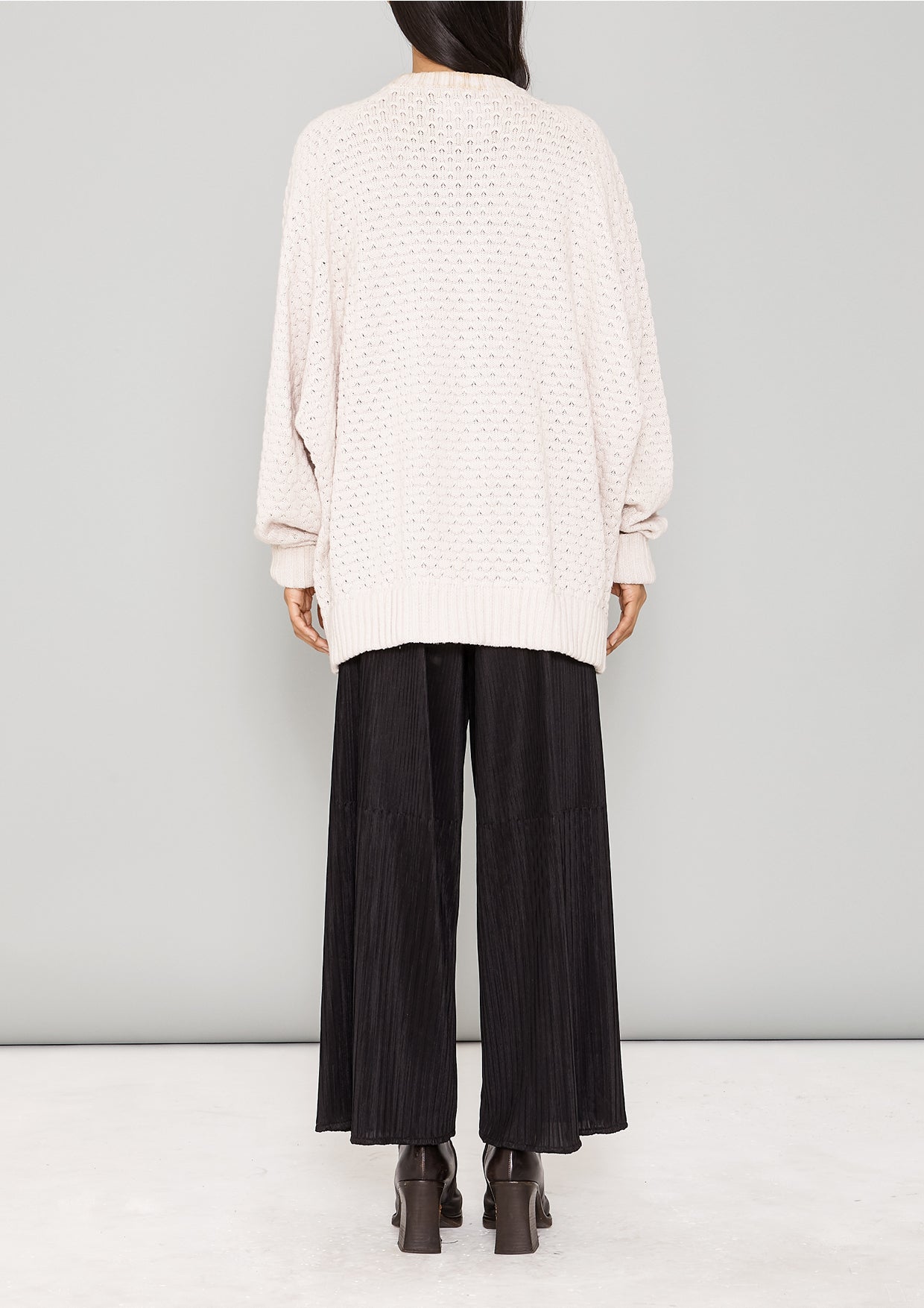 SWEATER OVERSIZE - KNIT PEARL ivory - BERENIK