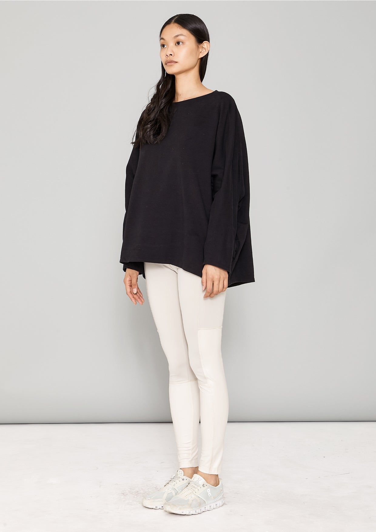 SWEATER POCKETS - COTTON JERSEY black - BERENIK
