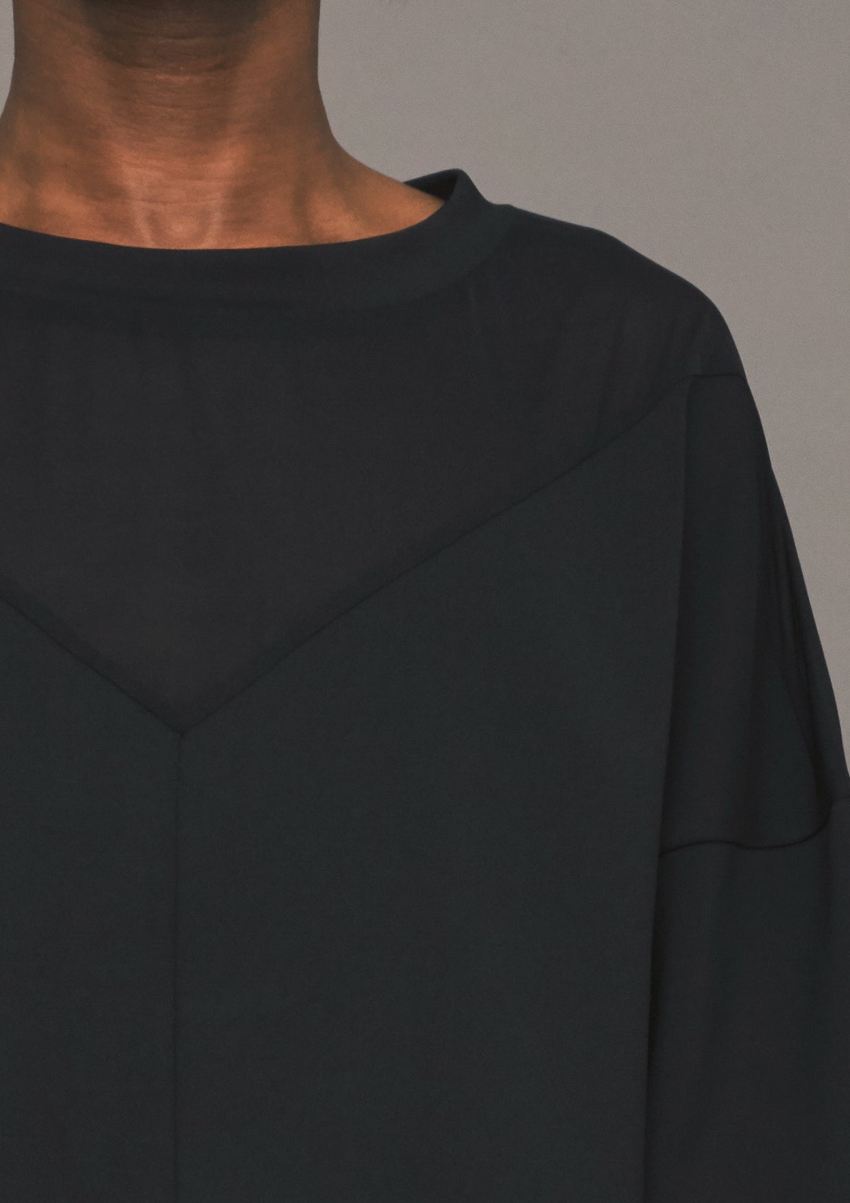 SWEATER PATCHWORK - COTTON JERSEY black transparent/opaque - BERENIK