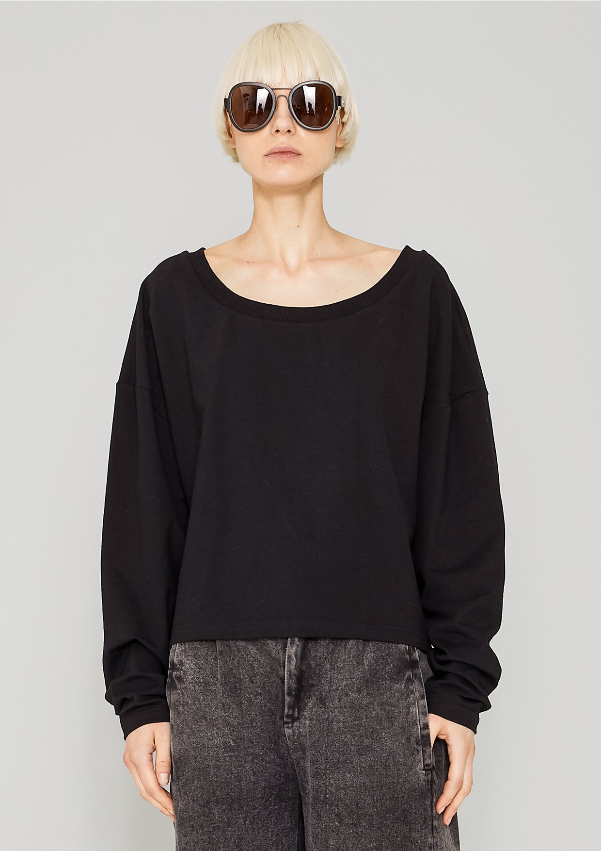 SHIRT LONG SLEEVES - COTTON JERSEY black - BERENIK