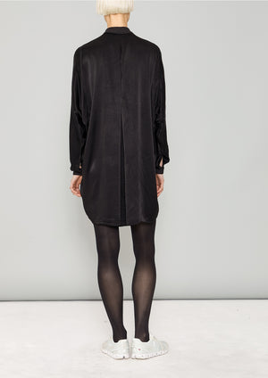 BLOUSE COLLAR - SILKY RAYON SATIN black - BERENIK