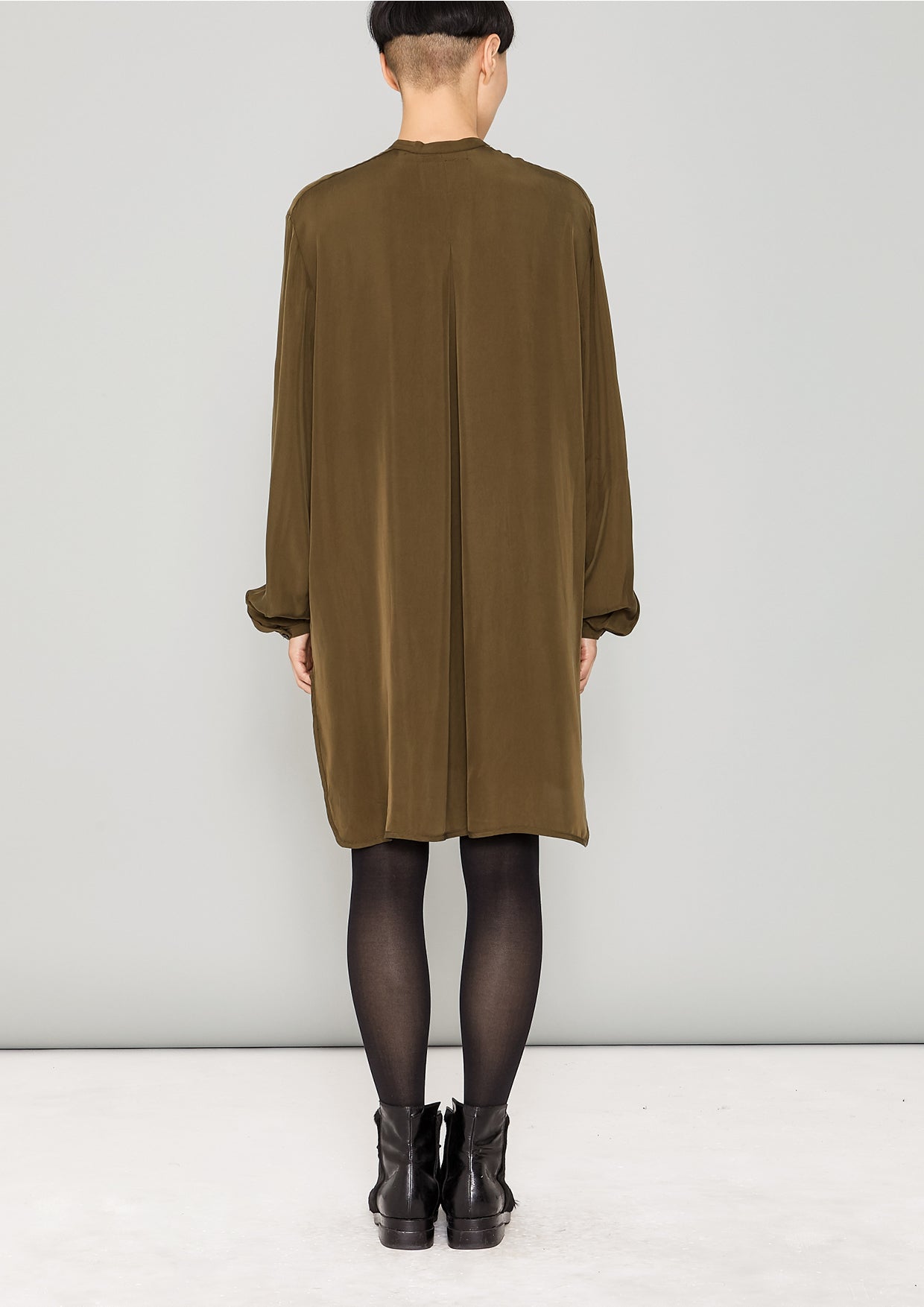 BLOUSE LONG - SILKY CUPRO khaki - BERENIK