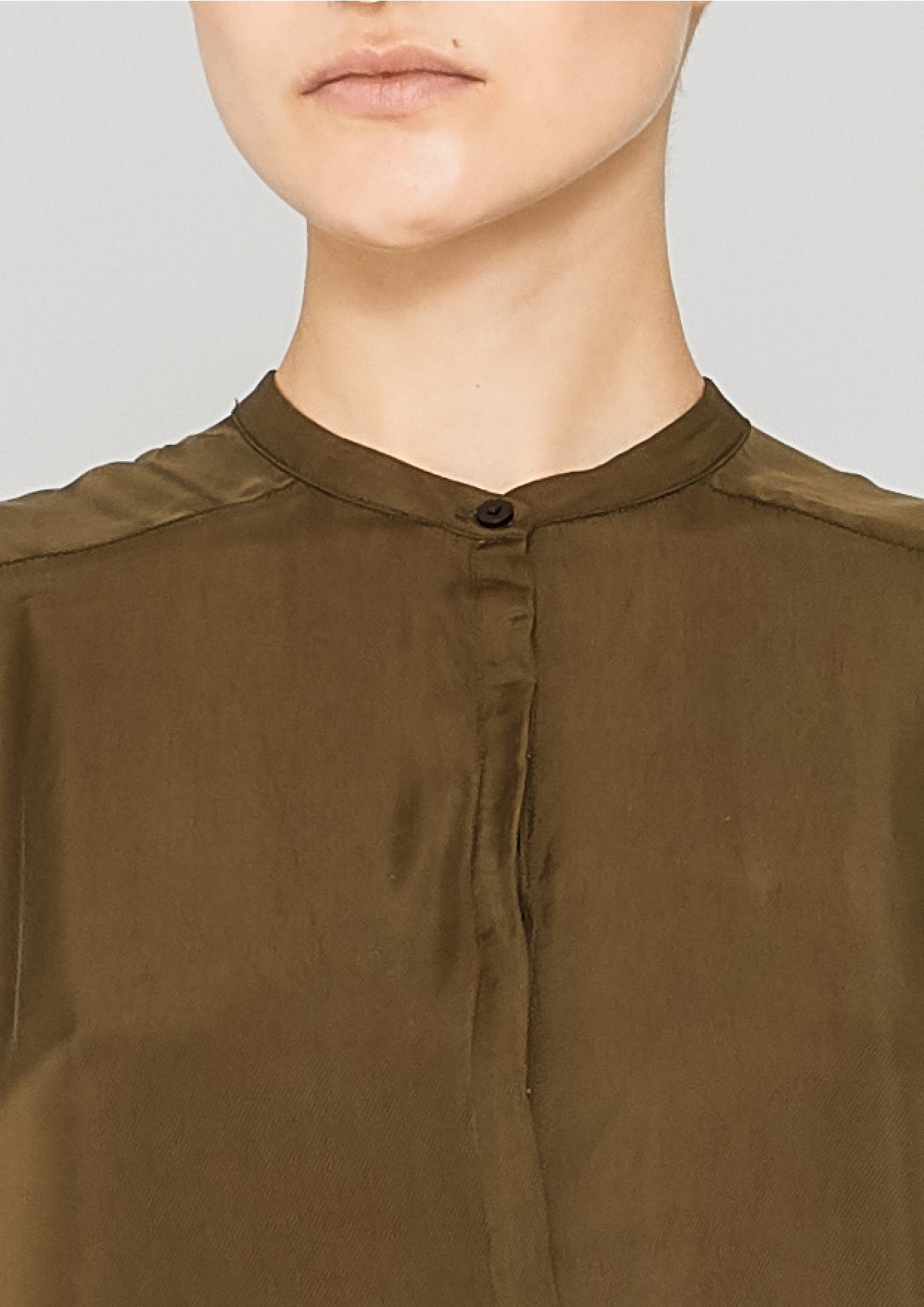 BLOUSE LONG - SILKY CUPRO khaki - BERENIK