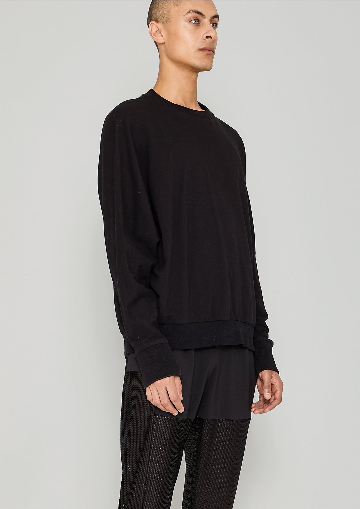 SWEATER OVERSIZED - COTTON JERSEY black - BERENIK