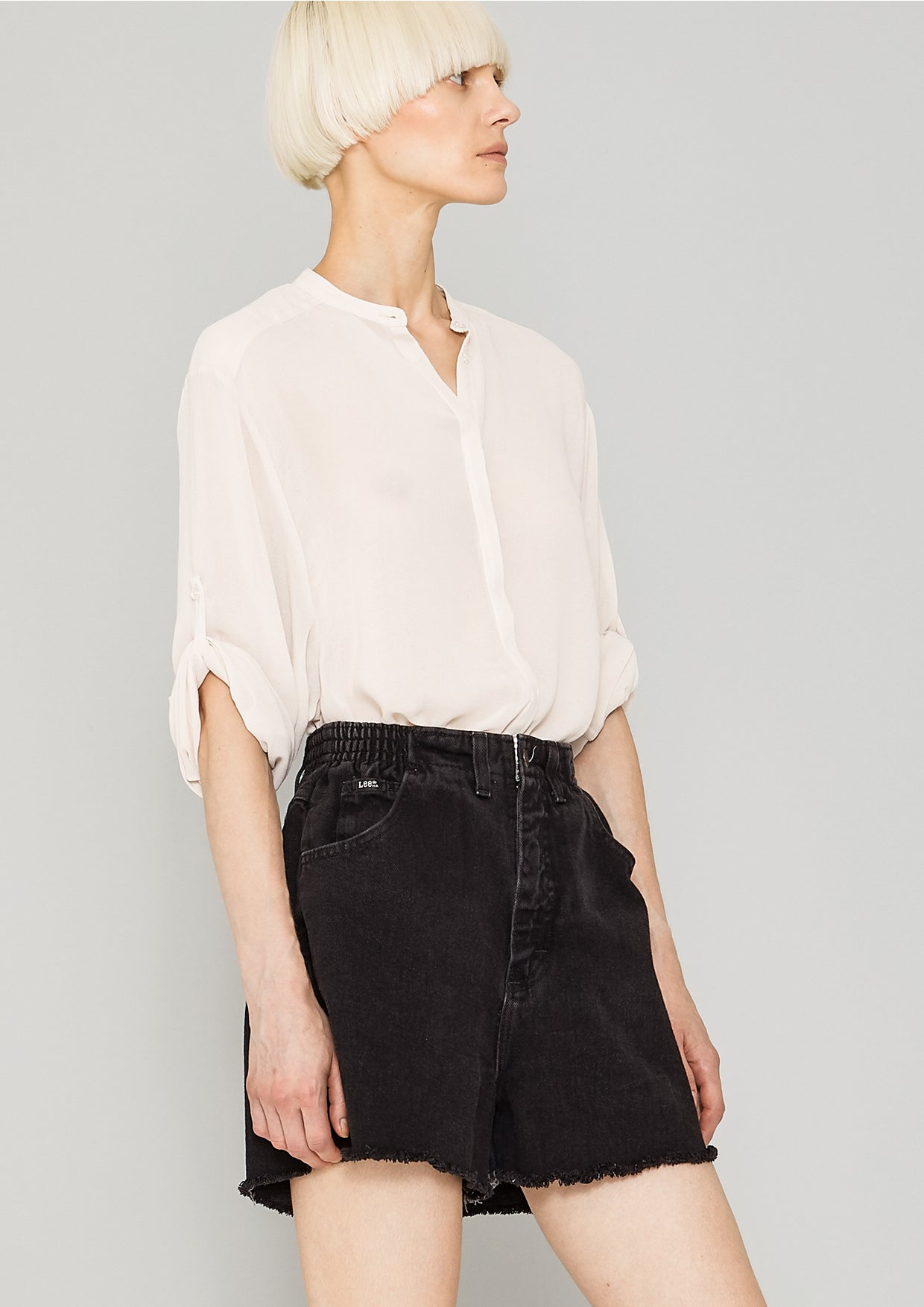 BLOUSE LONG SLEEVES - VINTAGE GEORGETTE cream - BERENIK