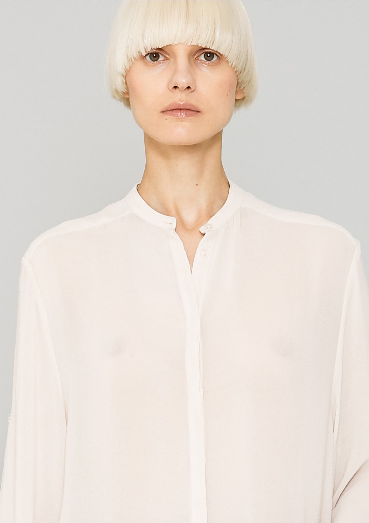 BLOUSE LONG SLEEVES - VINTAGE GEORGETTE cream - BERENIK