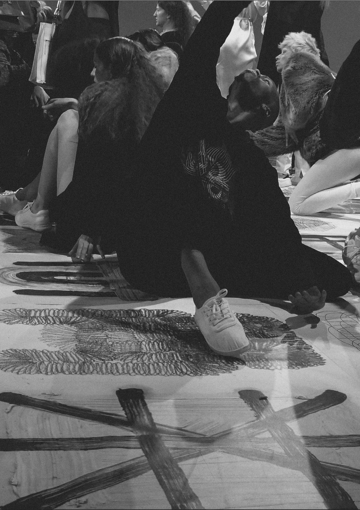 OVERSIZED SWEATER - SILK VELVET black with golden BERENIK embroidery - BERENIK