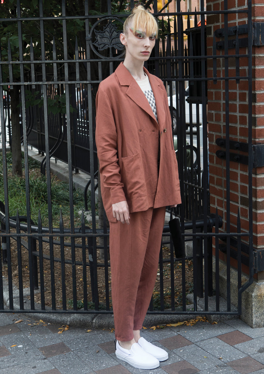 SUMMER BLAZER/JACKET - LINEN brick - BERENIK