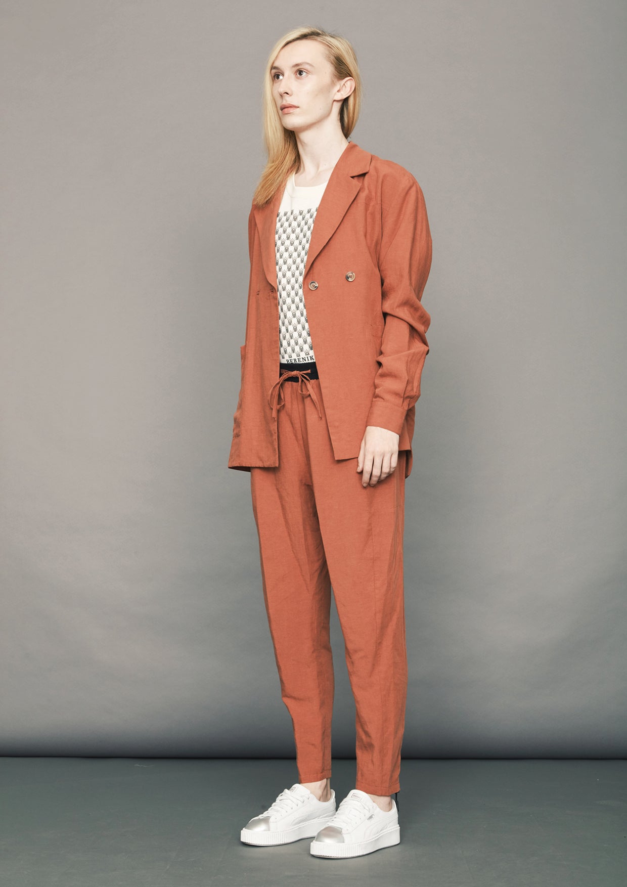 SUMMER BLAZER/JACKET - LINEN brick - BERENIK