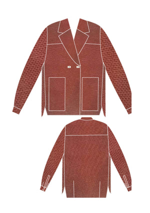 SUMMER BLAZER/JACKET - LINEN brick - BERENIK