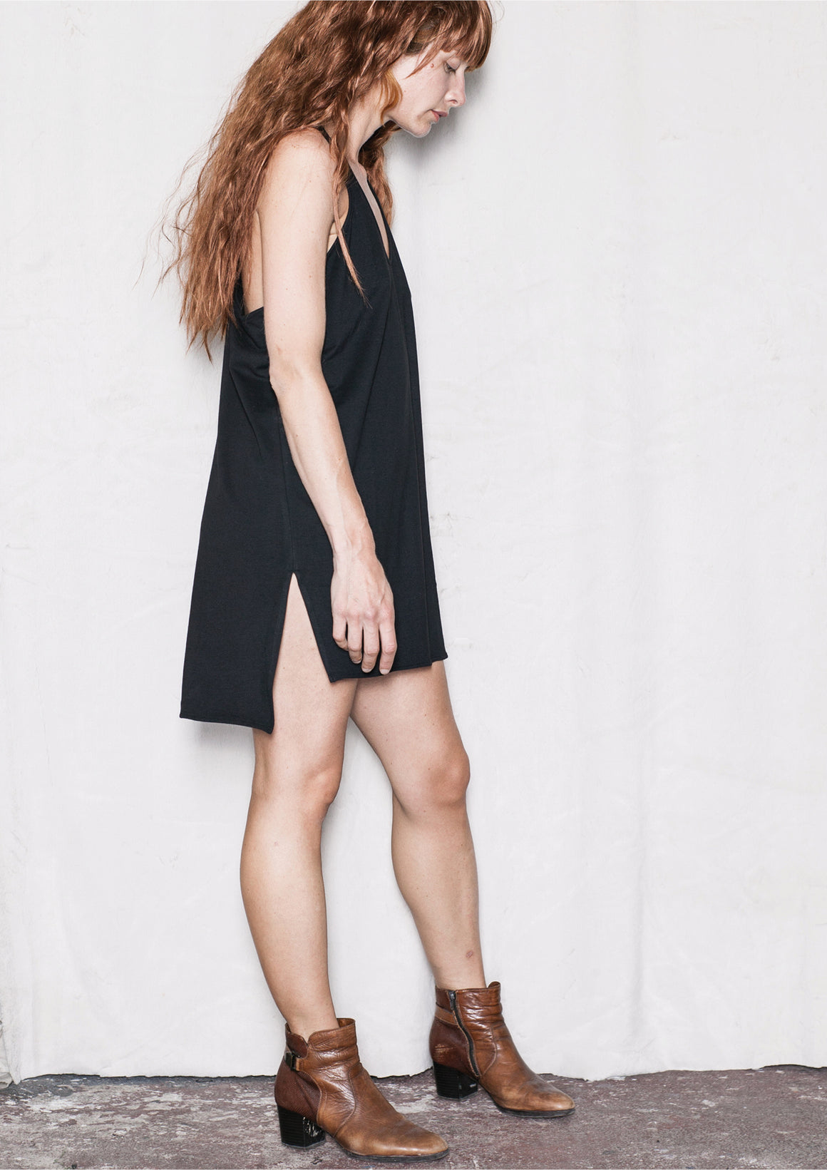 TANK TOP/DRESS - COTTON JERSEY black - BERENIK