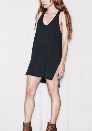 TANK TOP/DRESS - COTTON JERSEY black - BERENIK