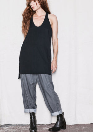 TANK TOP/DRESS - COTTON JERSEY black - BERENIK