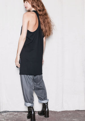 TANK TOP/DRESS - COTTON JERSEY black - BERENIK