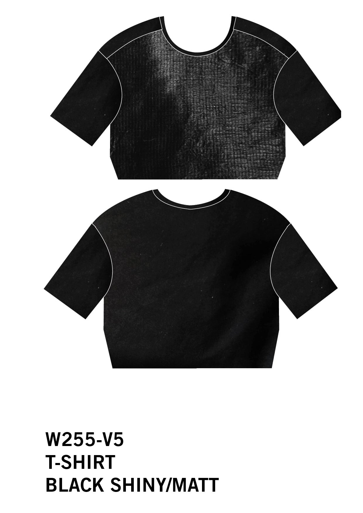 T-SHIRT FEMALE BLACK SHINY/MATT - BERENIK