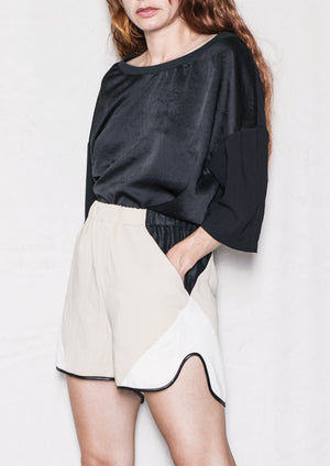 SHORTS - PATCHWORK beige/black/white - BERENIK