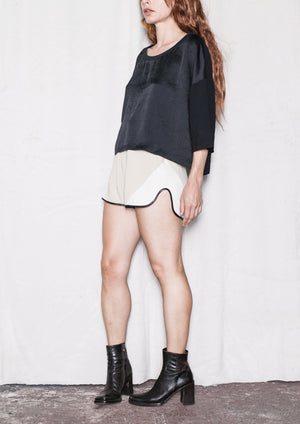 SHORTS - PATCHWORK beige/black/white - BERENIK