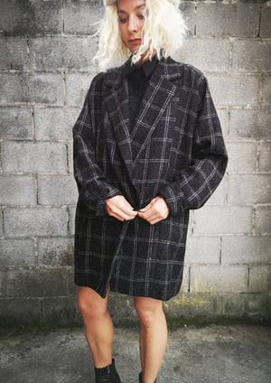 COAT TWEED - black/white - BERENIK