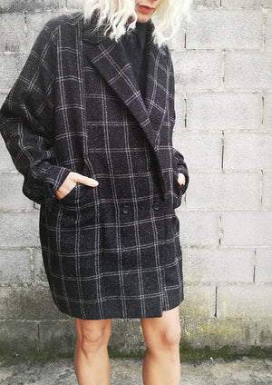 COAT TWEED - black/white - BERENIK