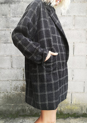 COAT TWEED - black/white - BERENIK