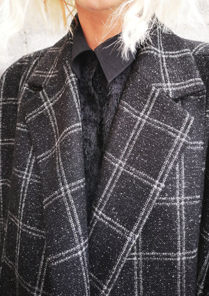 COAT TWEED - black/white - BERENIK