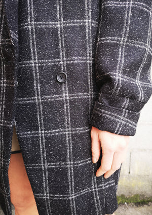 COAT TWEED - black/white - BERENIK