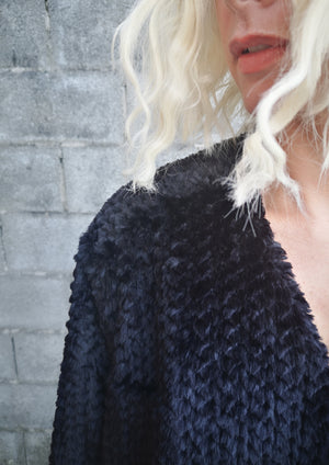 CARDIGAN - FAUX FUR black - BERENIK