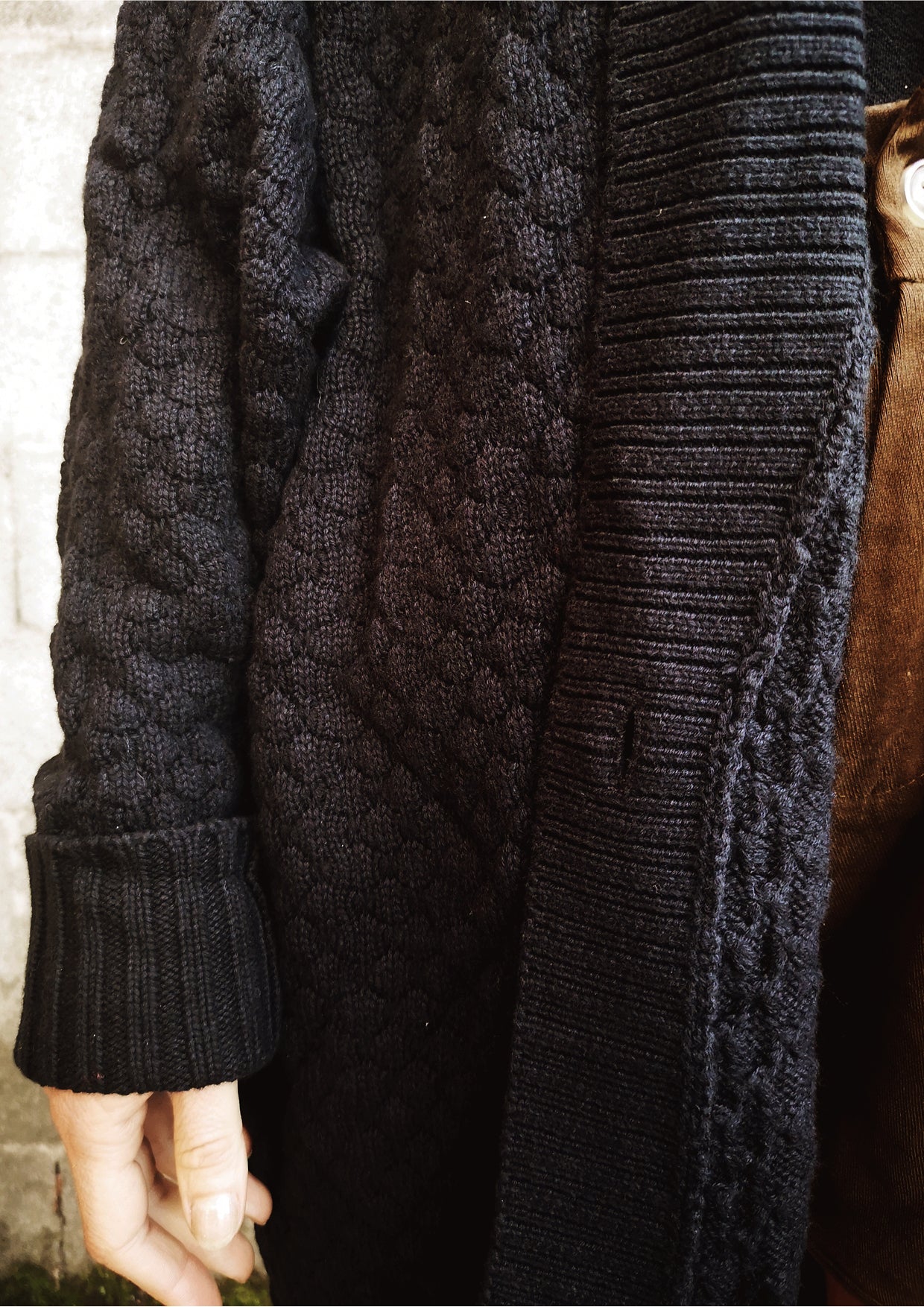 COZY CARDIGAN - KNIT PEARL black - BERENIK