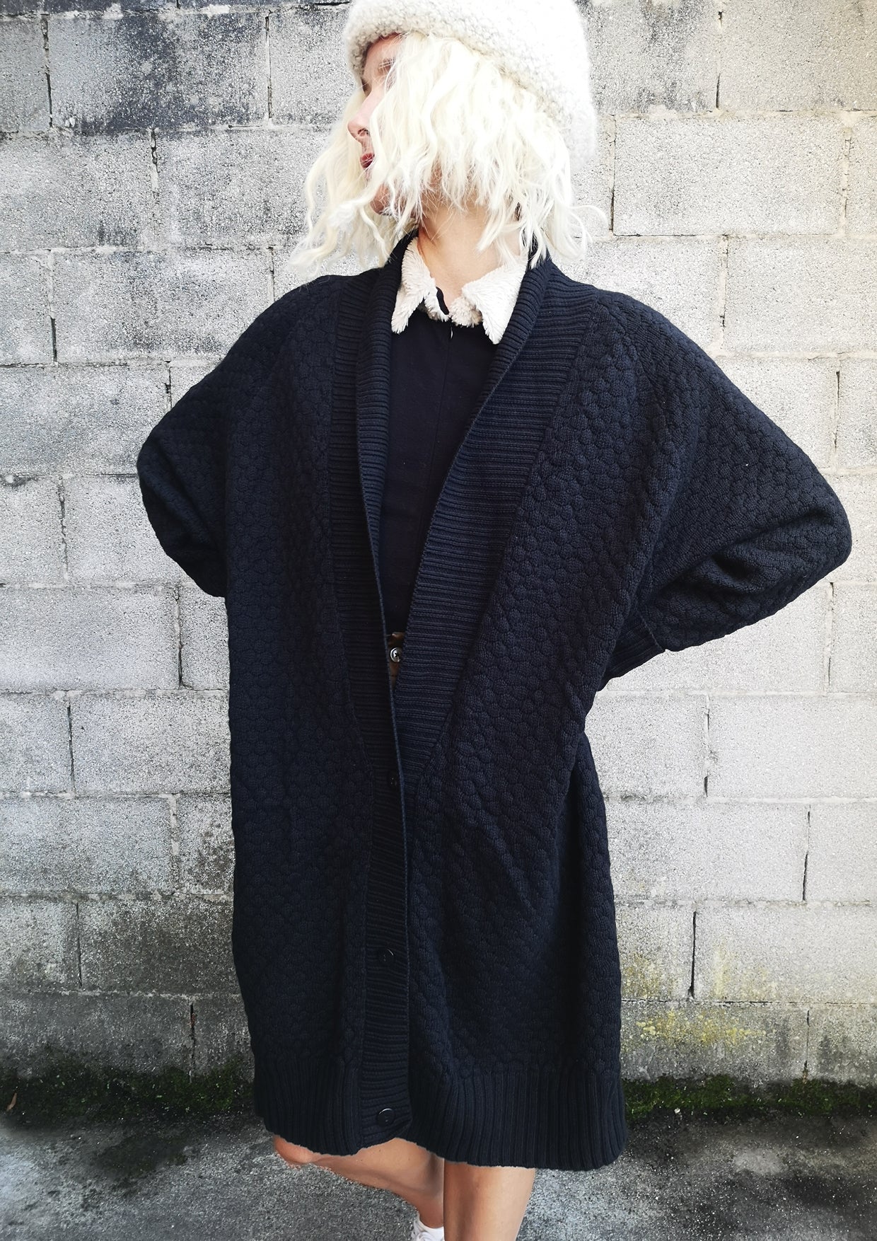 Cozy knit cardigan deals