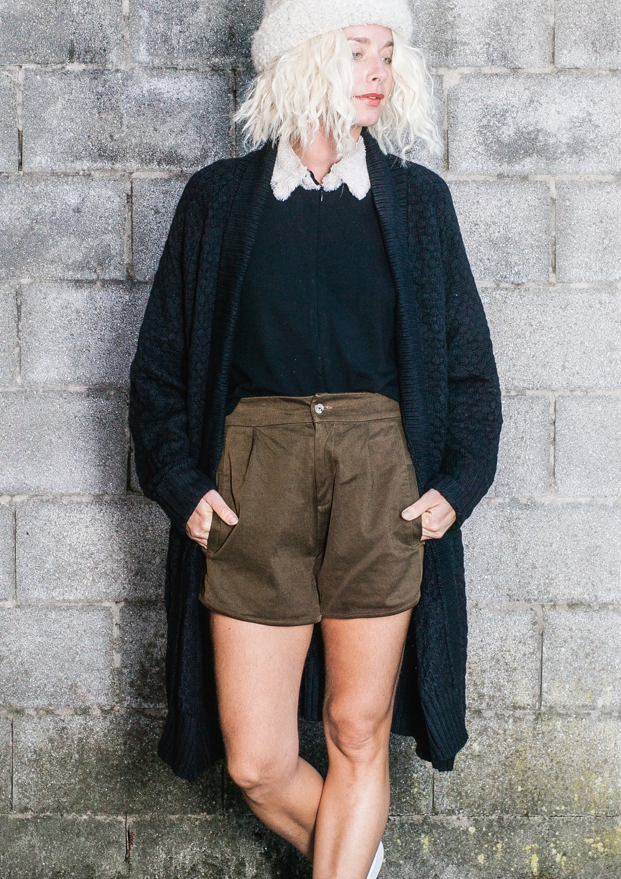 COZY CARDIGAN - KNIT PEARL black - BERENIK