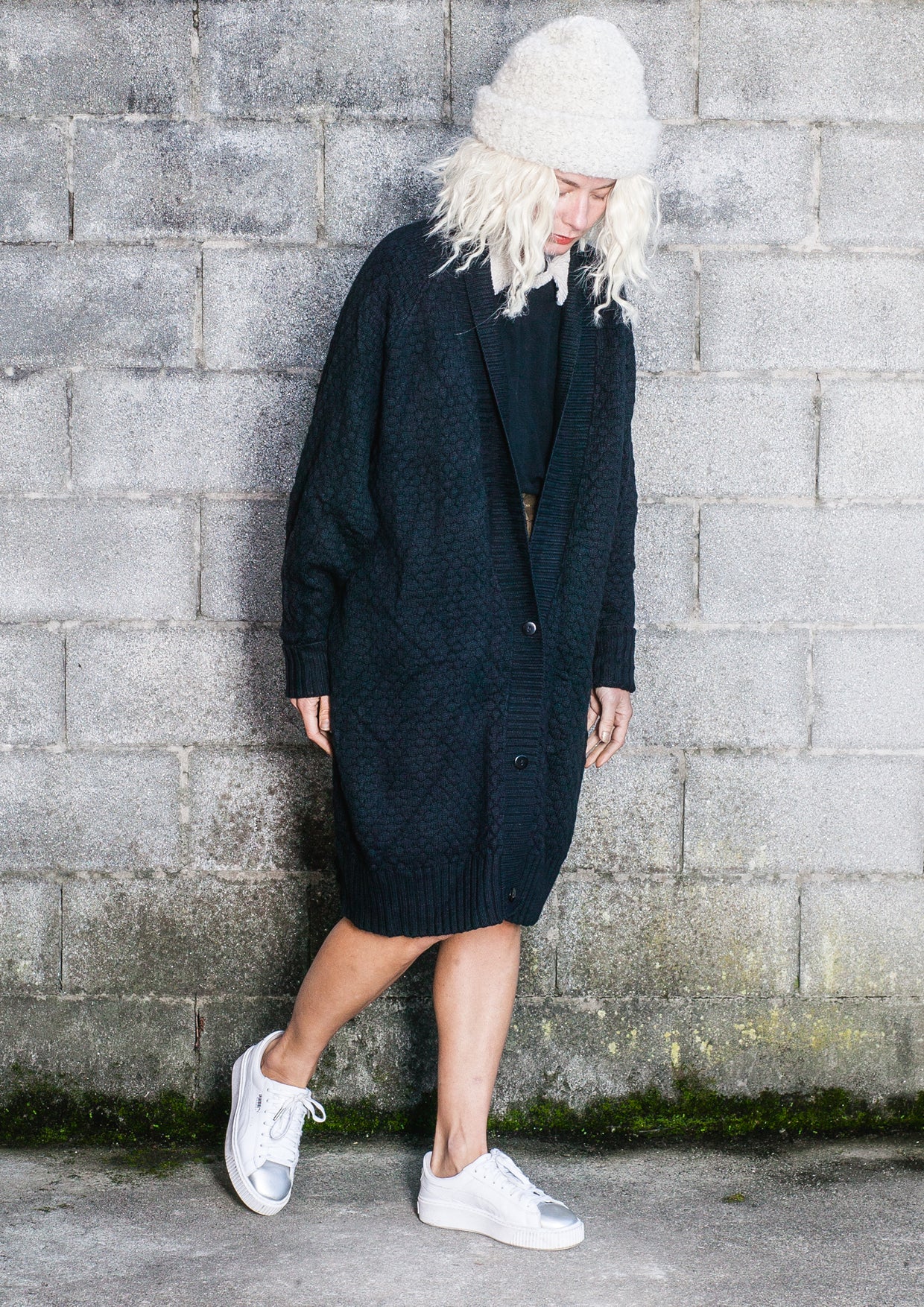 COZY CARDIGAN - KNIT PEARL black - BERENIK