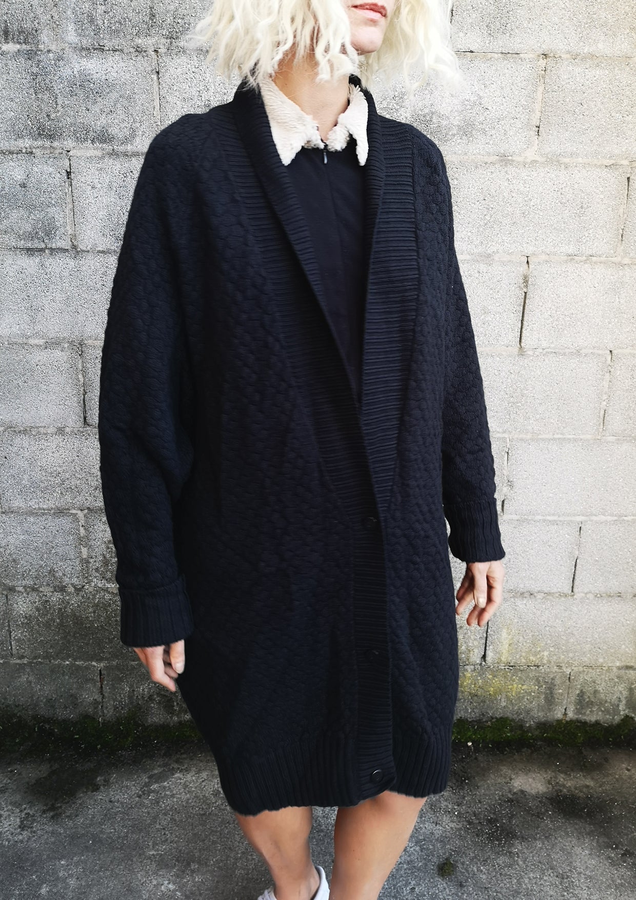 COZY CARDIGAN - KNIT PEARL black - BERENIK