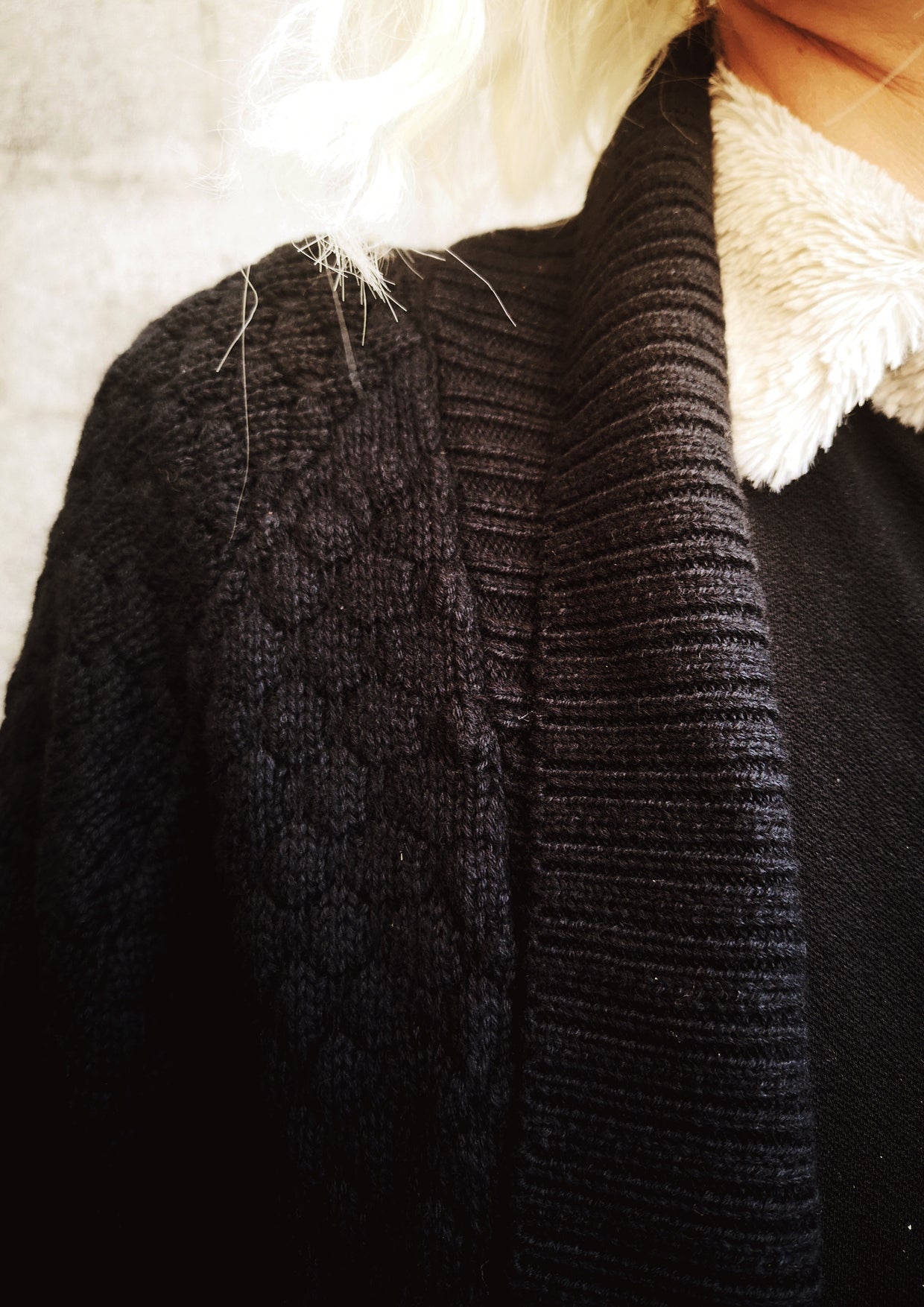 COZY CARDIGAN - KNIT PEARL black - BERENIK