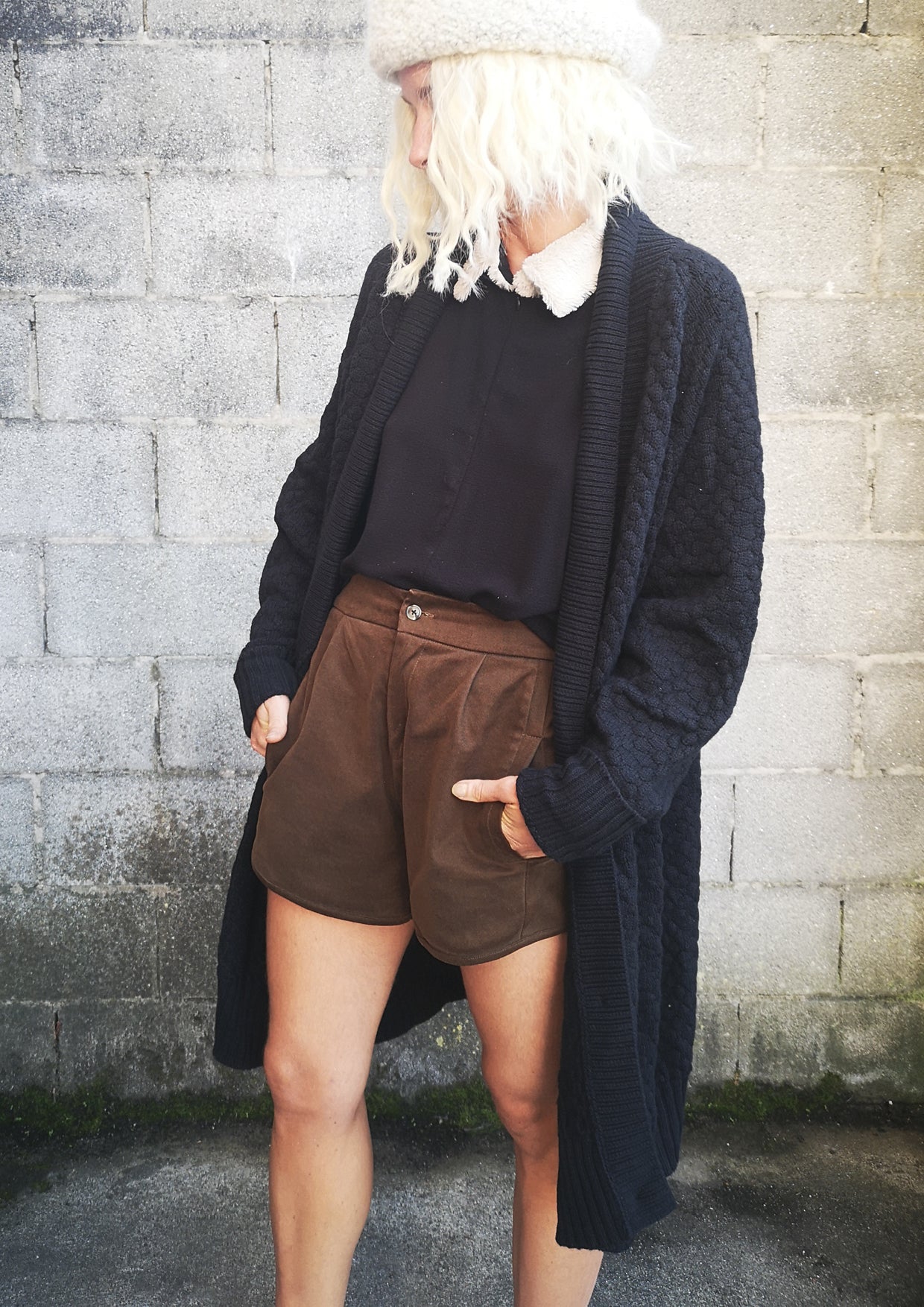 COZY CARDIGAN - KNIT PEARL black - BERENIK