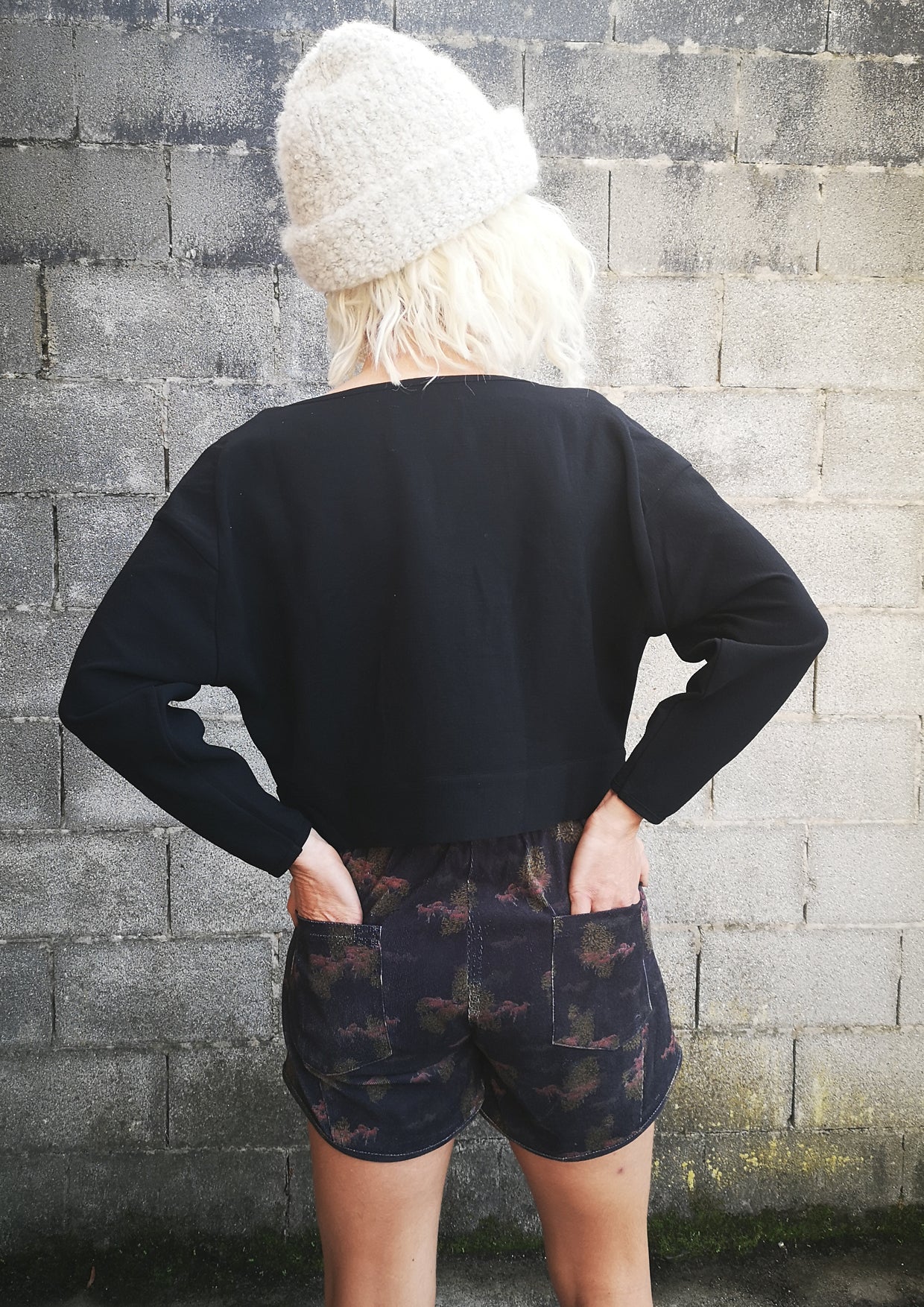 TOP LONG SLEEVES BLACK PLAIN ALL SEASON - VINTAGE CREPE black - BERENIK