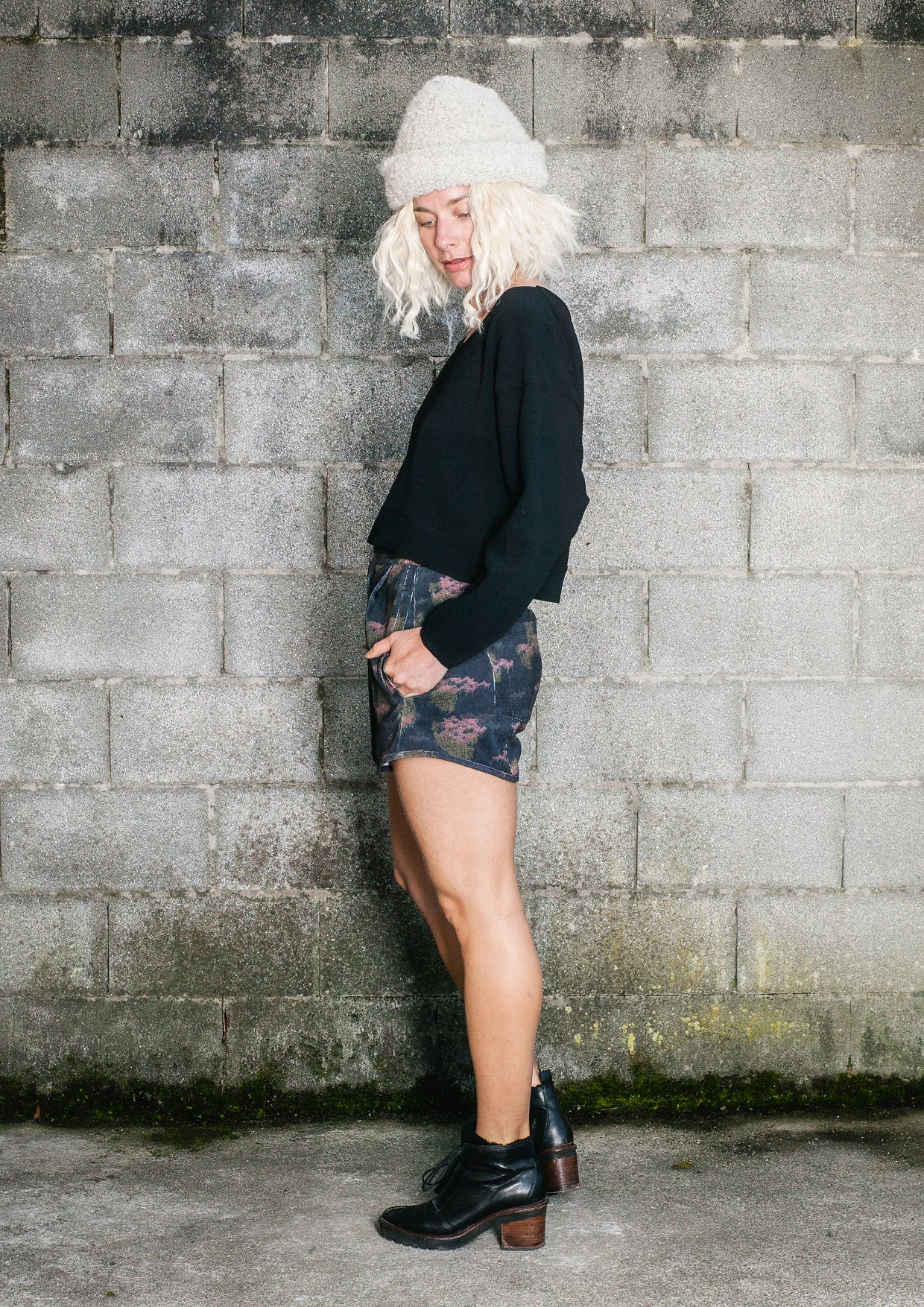 TOP LONG SLEEVES BLACK PLAIN ALL SEASON - VINTAGE CREPE black - BERENIK