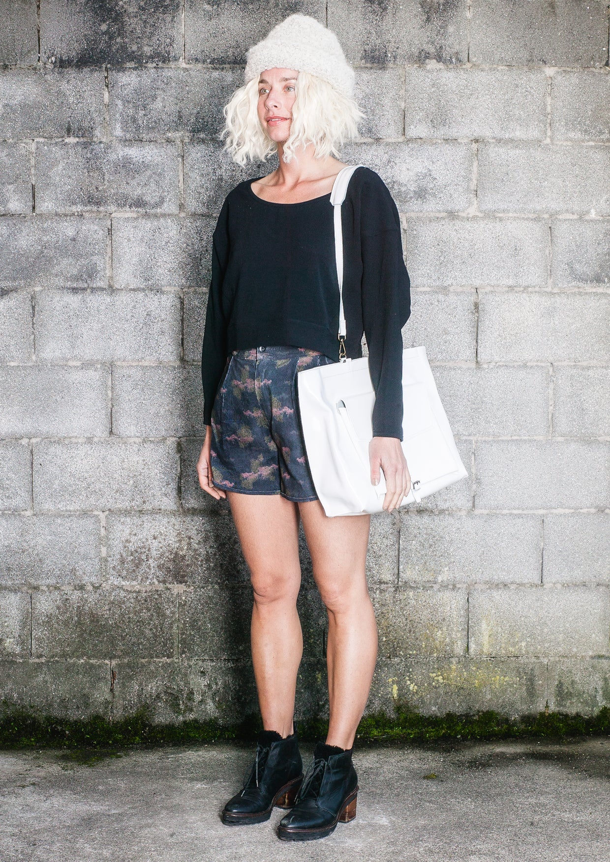 TOP LONG SLEEVES BLACK PLAIN ALL SEASON - VINTAGE CREPE black - BERENIK